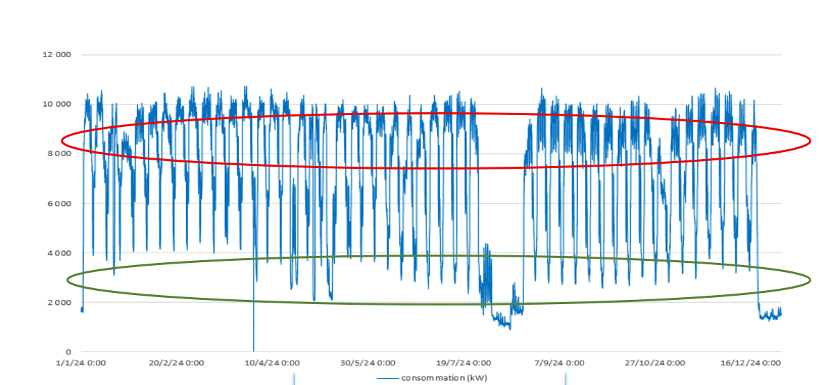 Talon de consommation - courbe de charge annuelle 2024